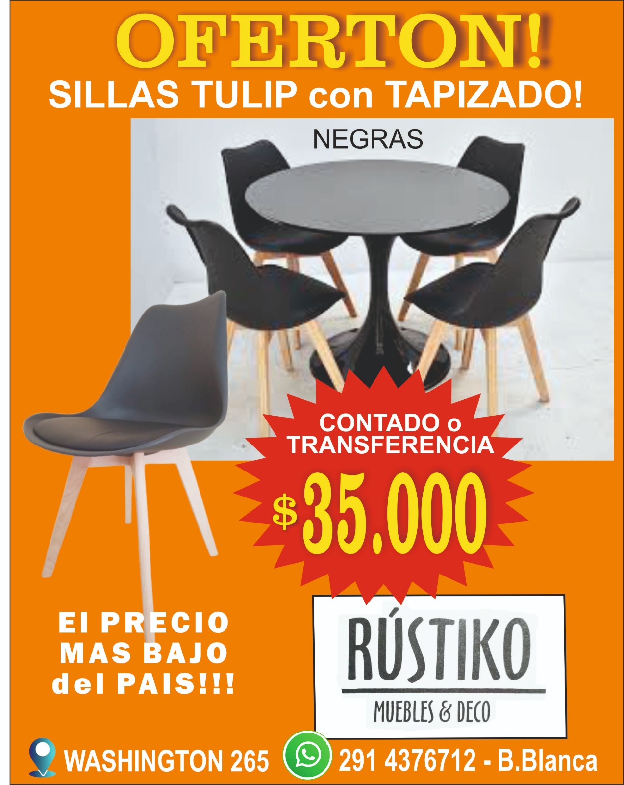 Sillas Tulip con Tapizado
