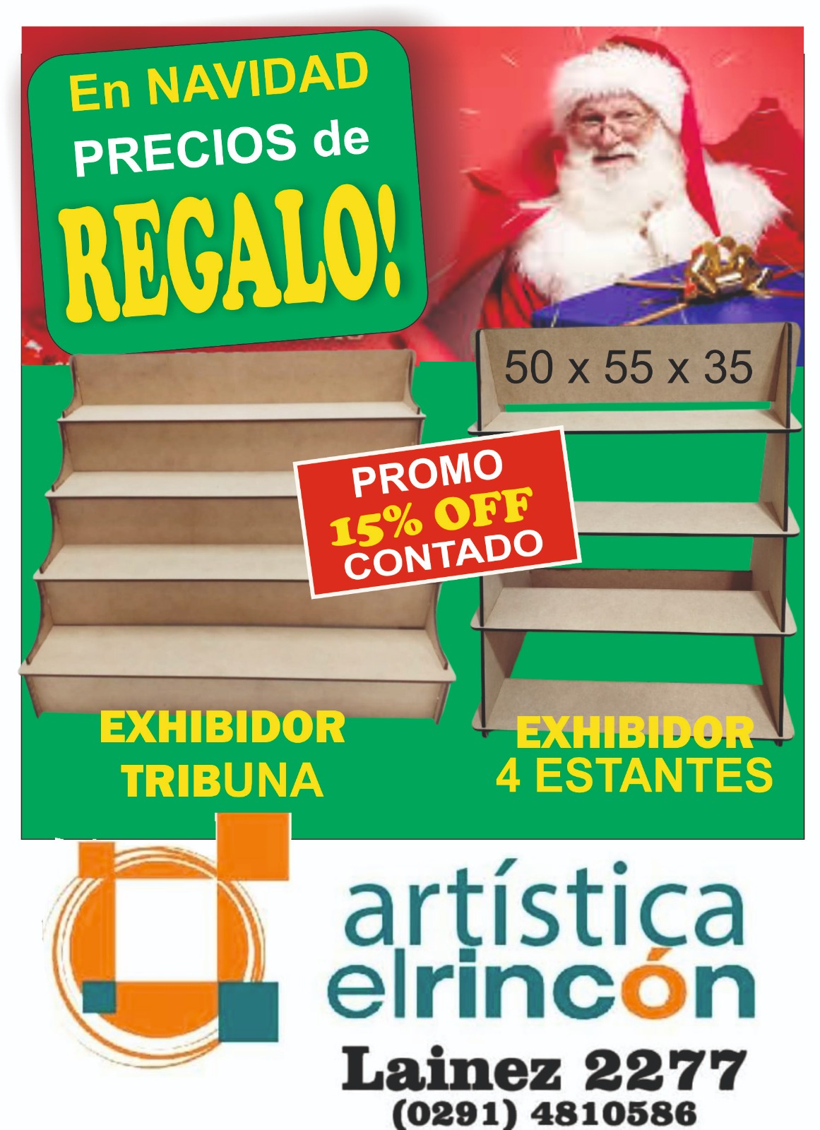 Exhibidores en fibrofácil