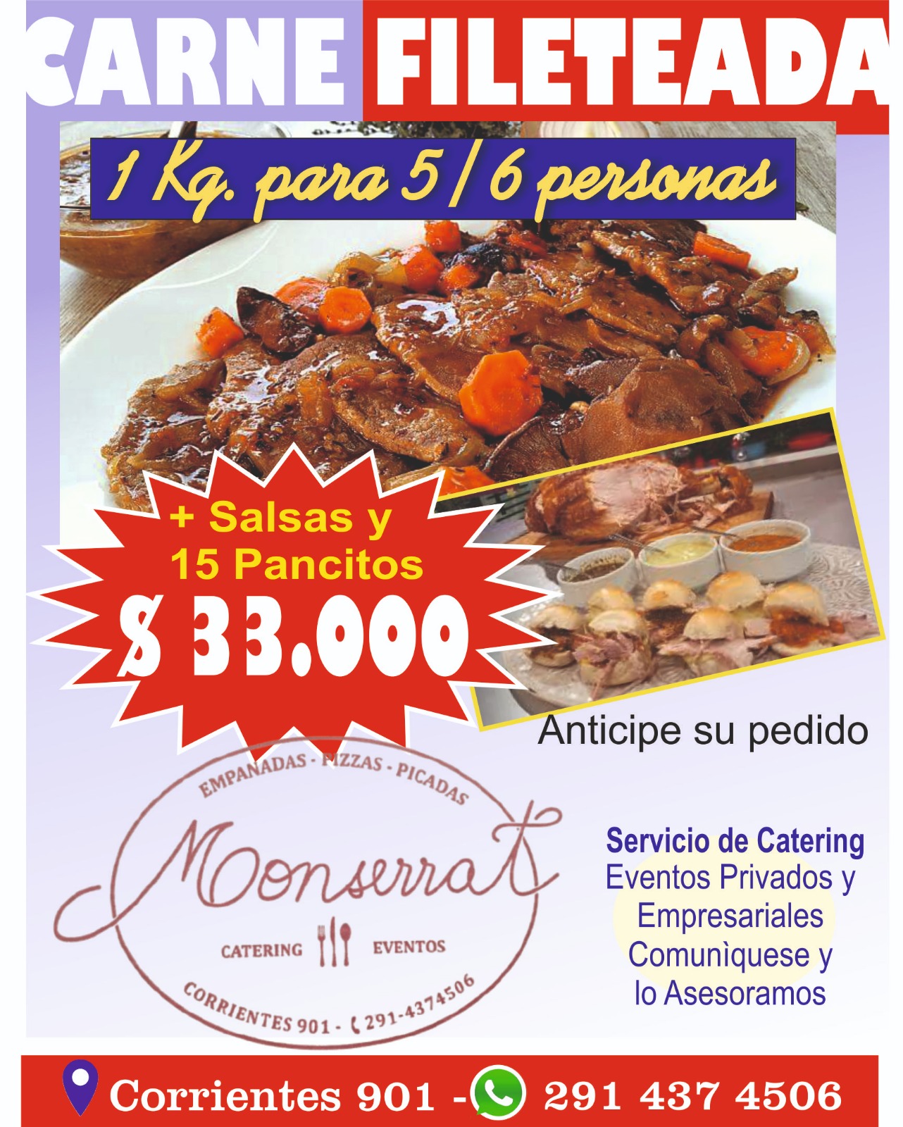 Carne fileteada 