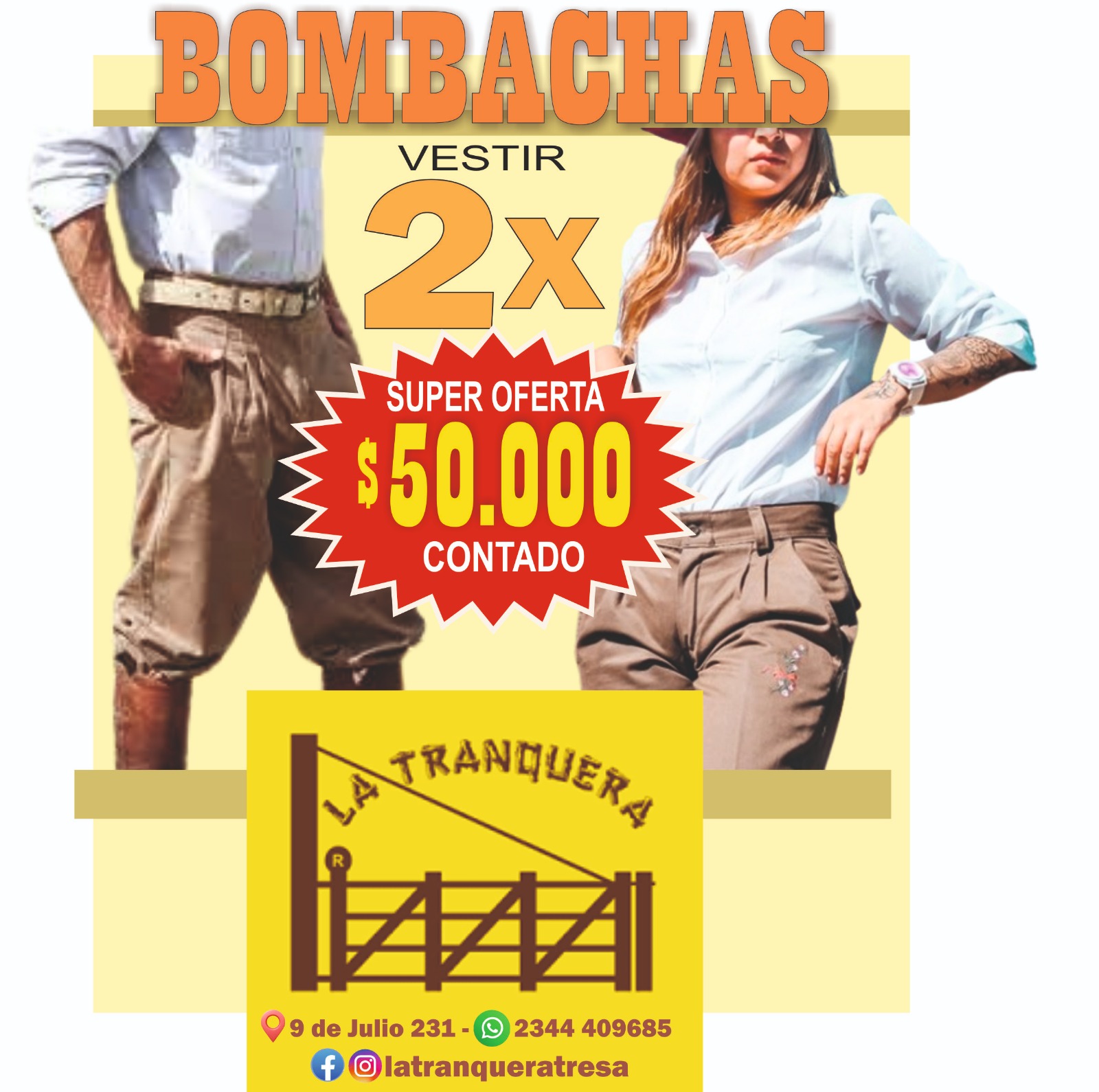 2x1 en bombacgas de vestir