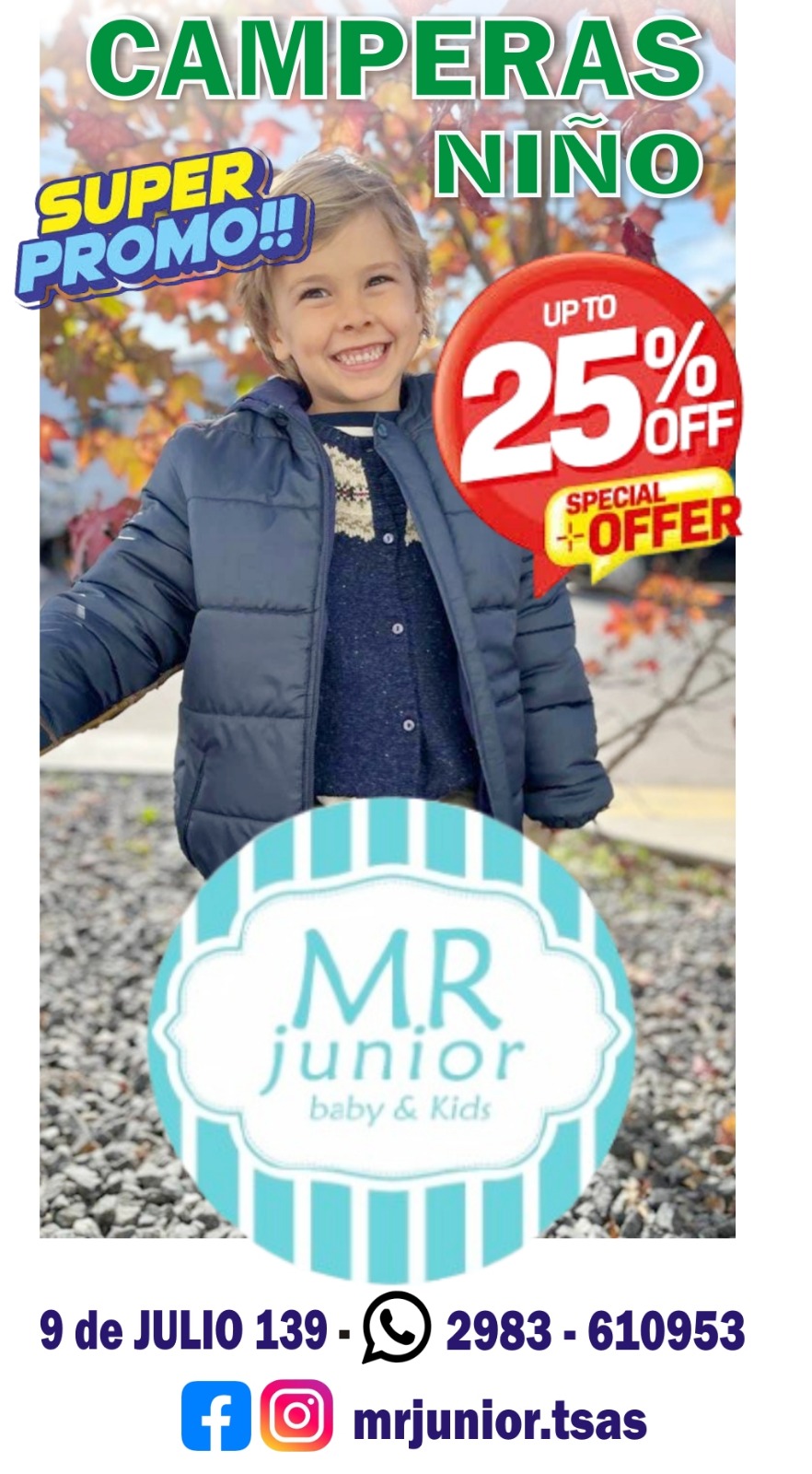 CAMPERAS DE NIÑOS  25%