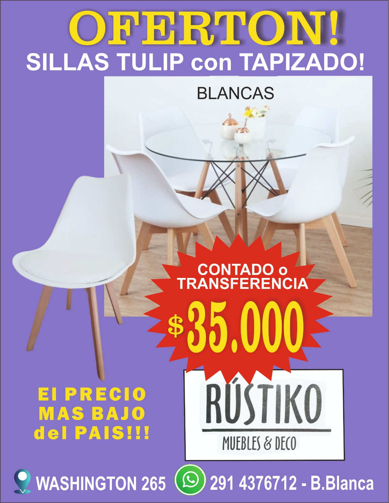 Sillas Tulip con Tapizado